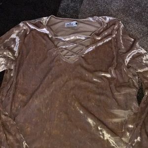 Hollister long sleeve velvet shirt! Size large